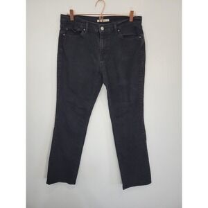 Levis 505 Straight Leg Jeans Womens 31x32 Faded Black Denim Mid Rise Stretch